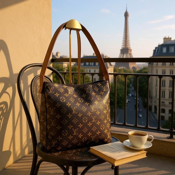 Louis Vuitton Monogram Looping tote GM Shoulder Bag. Brown auth Great condition - Picture 1 of 17